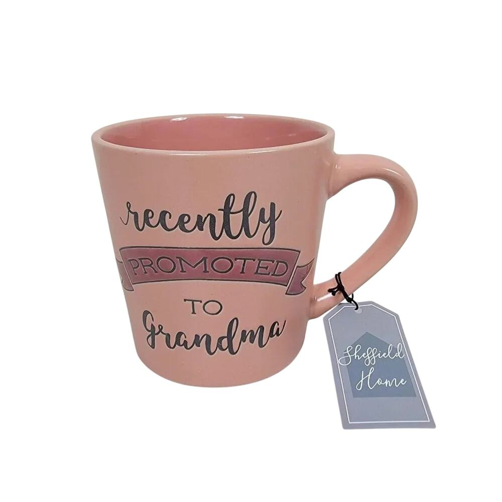Sheffield Home Recently Promoted to Grandma Mug XL Ceramic Pink Peach Gift
